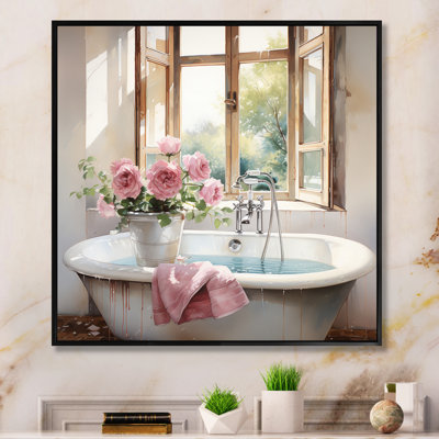 «Bath Laundry Gentle Watercolor I», reproduction sur toile