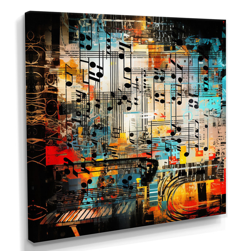 Vintage Collage Musical Scores - Music Wall Art, Toile tendue, H 16 po x l 16 po x P 1 po