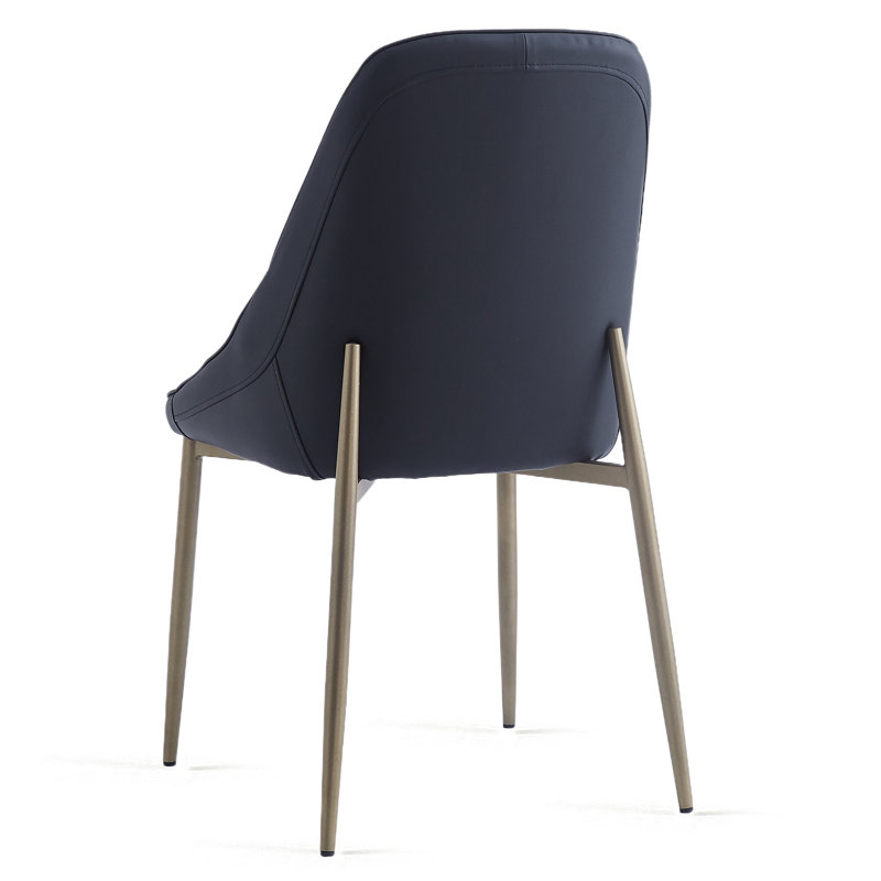 Chaise d'appoint en similicuir Barhorst, Noir, noir, noir, noir