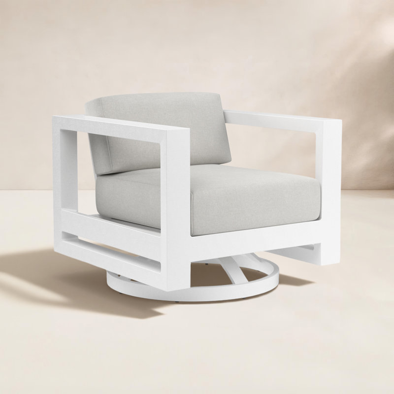 Newport Outdoor Swivel Lounge Chair, Cast Silver Sunbrella®