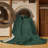 Machine Washable Solid Green Area Rug-10748350