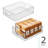 iDesign Plastic Stackable Pantry Bin - Storage Bin with Handles for Cabinets or Fridge - Set of 2 - Clear