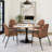 Upholstered 19.3"H Metal Fram Dinning Chair with Arms(Set of 6)-419556789