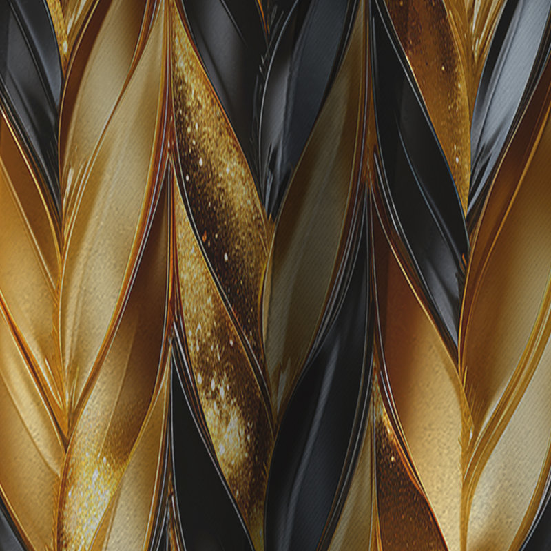 Motif à chevrons doré doré et noir de luxe - Rideau à chevrons - Rideau occultant - 1 panneaux, L 52 po x L 84 po
