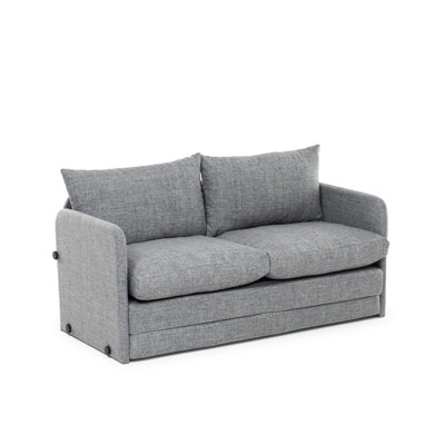 Modern 2-Seat Sofa Bed, Light Grey Linen Fabric, 50.4 x 27.6 x 25.9 inches | 100% Metal Frame | Sleeper Function | Seating Depth: 19.3 inches, Width: 47.2 inches, Height: 18.1 inches | Stylish & Versatile for Any Living Space