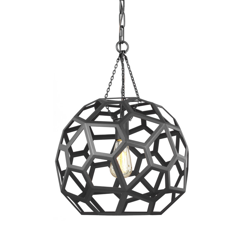 Aguilar 1 - Light Single Pendant, 20" H x 15" W x 15" D, Midnight Black
