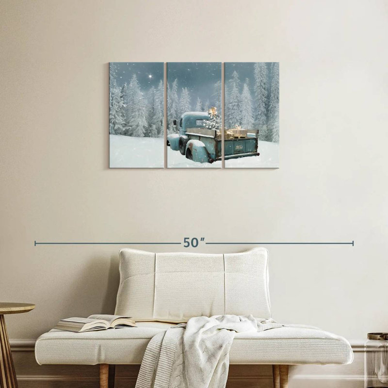 Lelend Blue Truck Be The Light, 20" H x 33" W