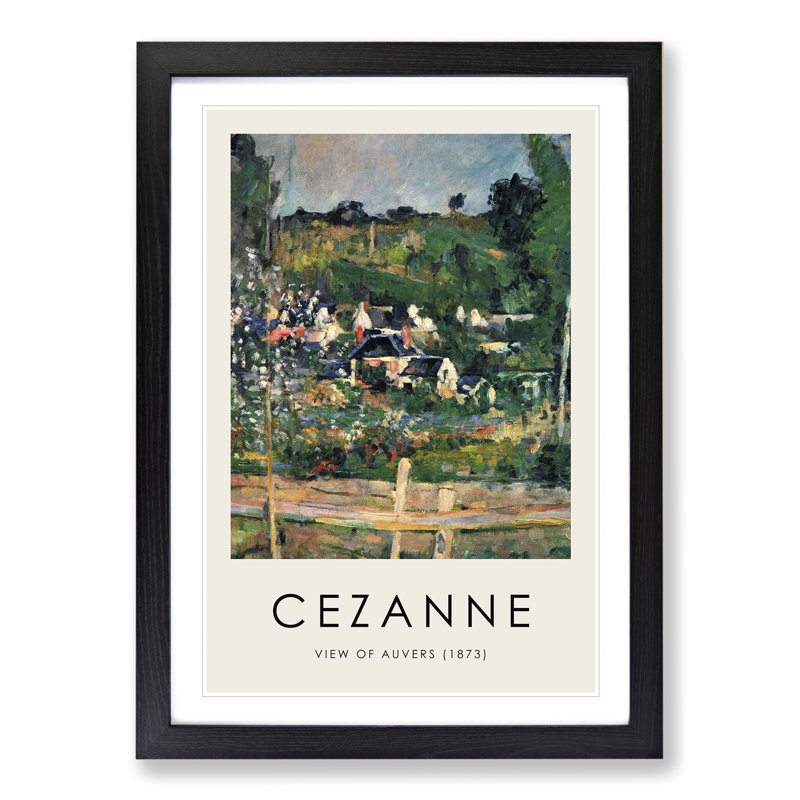 A View of Auvers by Paul Cezanne - Picture Frame Painting, Black Framed, 36cm H x 27cm W x 2cm D