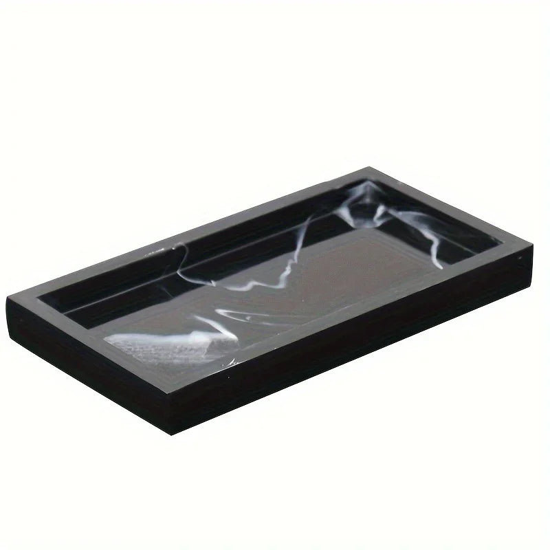Tray - Bathroom Organizer White Small, Black