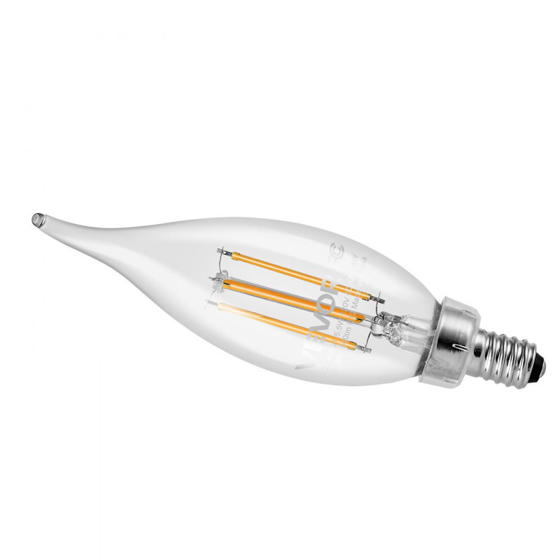 Ampoules DEL de type candélabre, ampoules de lustre à intensité variable, ampoule de bougie à pointe de flamme rétro avec éclairage chaud de 2725 K, plus de 90 IRC et base E12 pour lustres, appliques murales et lampes de table
