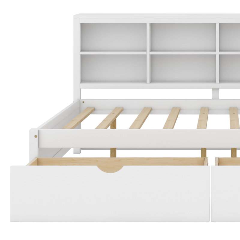 Clippard Wooden Daybed With 2 Drawers, White