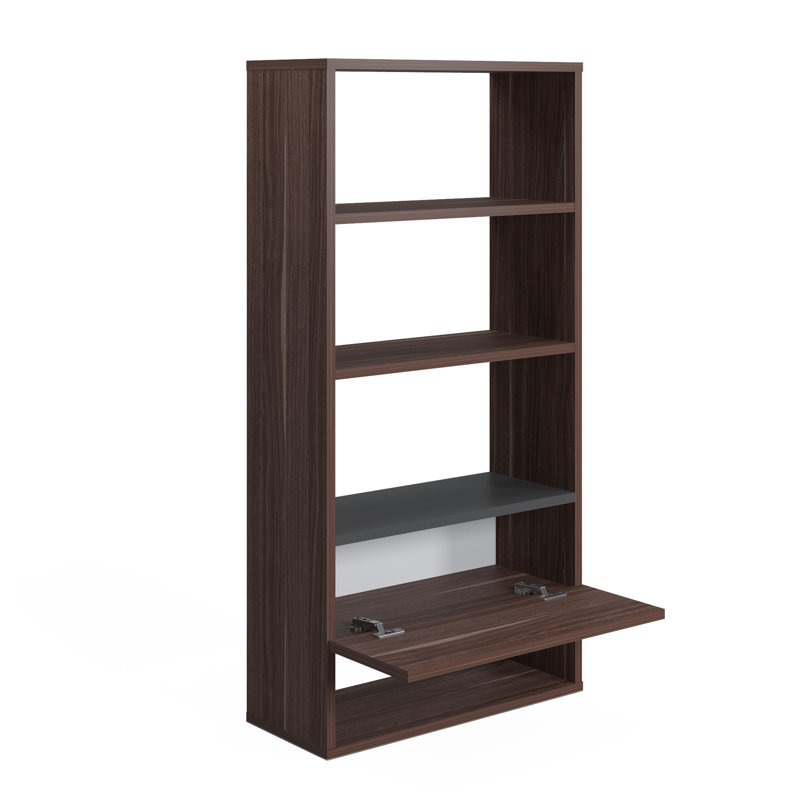 Bros Bookcase, Standing Bookshelf with Cabinet and 4 Shelves, 60 x 27 x 120 cm Display Cabinet