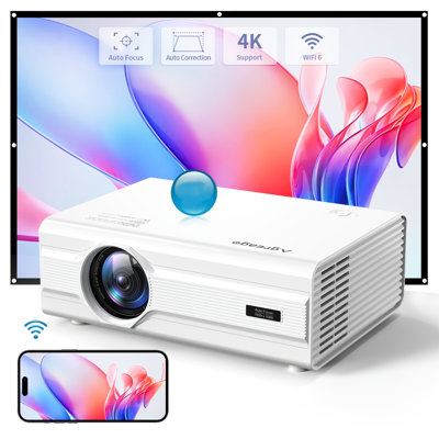 Projector with WiFi and Bluetooth,1080P FHD,Auto Focus & Keystone, Zoom,Home Theater Projector for martphones/TV Stick/PS5/Laptop/USB