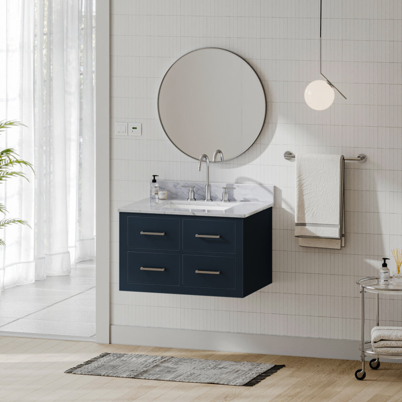 Base de meuble-lavabo simple 30 po Megrez, Bleu minuit