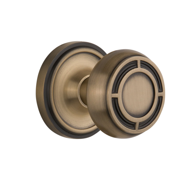Rosette classique avec bouton de porte Mission, Laiton antique
