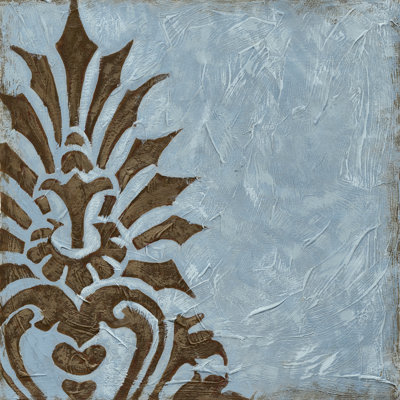 Silver Damask I - Wrapped Canvas Print