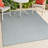 Ryansh High-Low Minimalist Scandi Striped Blue/Ivory Indoor/Outdoor Rug-1288132076