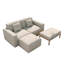 Ensemble de mobilier de jardin moderne Lemieux 4 pièces, 2 fauteuils (gauche + droite) + pouf + table basse, tissu résistant aux intempéries et aux UV, aucun assemblage requis-2074630232-2074630234