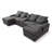 130"  U-Shaped Sofa With Console,Cupholders,6-Seat Upholstered Primary Living Space Furniture,Sleeper Couch Set With Chaise-1985694683