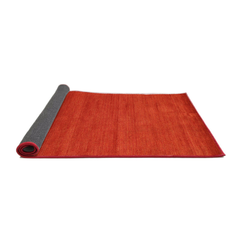 Tapis de zone rouge contemporaine, Rond 5 pi