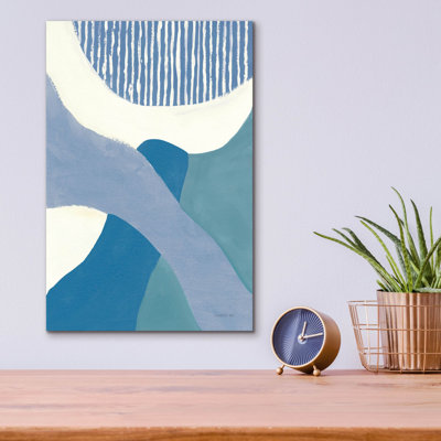 «Retro Abstract 6 Blue Green» par Danhui Nai, art mural en verre acrylique