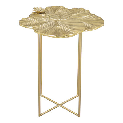  Glam 21" Gold Aluminum Cross Legs End Table