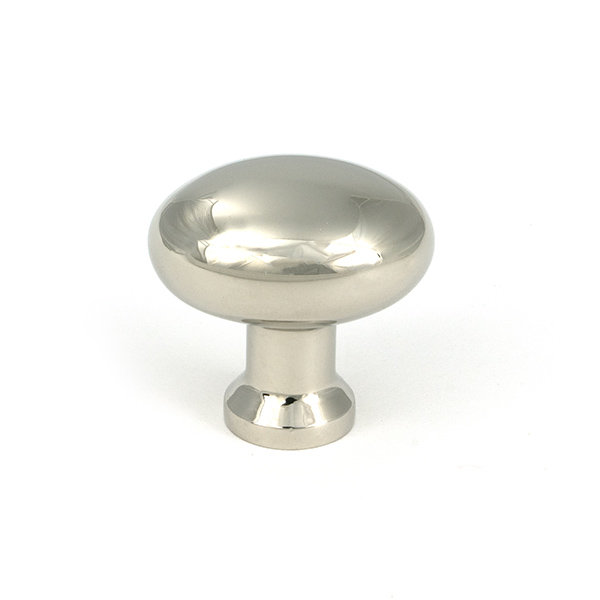 Moore Cabinet Knob, Polished Nickel, 1.26" Knob Diameter