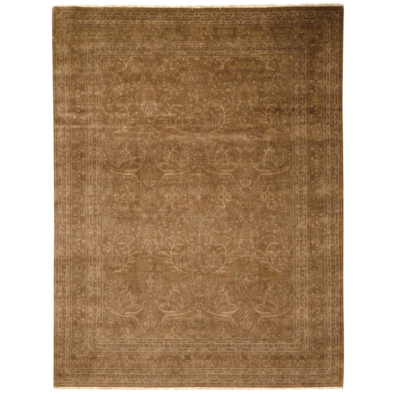 Tapis brun noué à la main de haute qualité