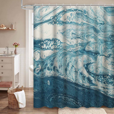 Rideau de douche à 12 crochets Blue Art