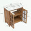 Bathroom Vanity with Tempered Glass doors and metal handles-2053324163