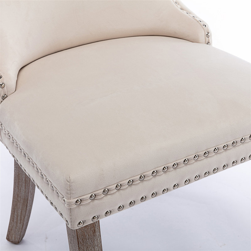 2 Pcs High-End Tufted Solid Wood Contemporary Velvet Upholstered Dining Chair With Wood Legs Nailhead Trim,Upholstered dining room chair,dinning chair,kitchen chair