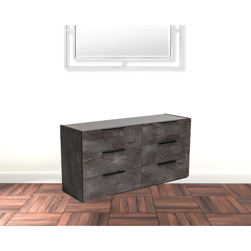 Commode double 6 tiroirs Elliyanah
