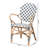 Botir Rattan Arm Chair in Blue/White/Brown