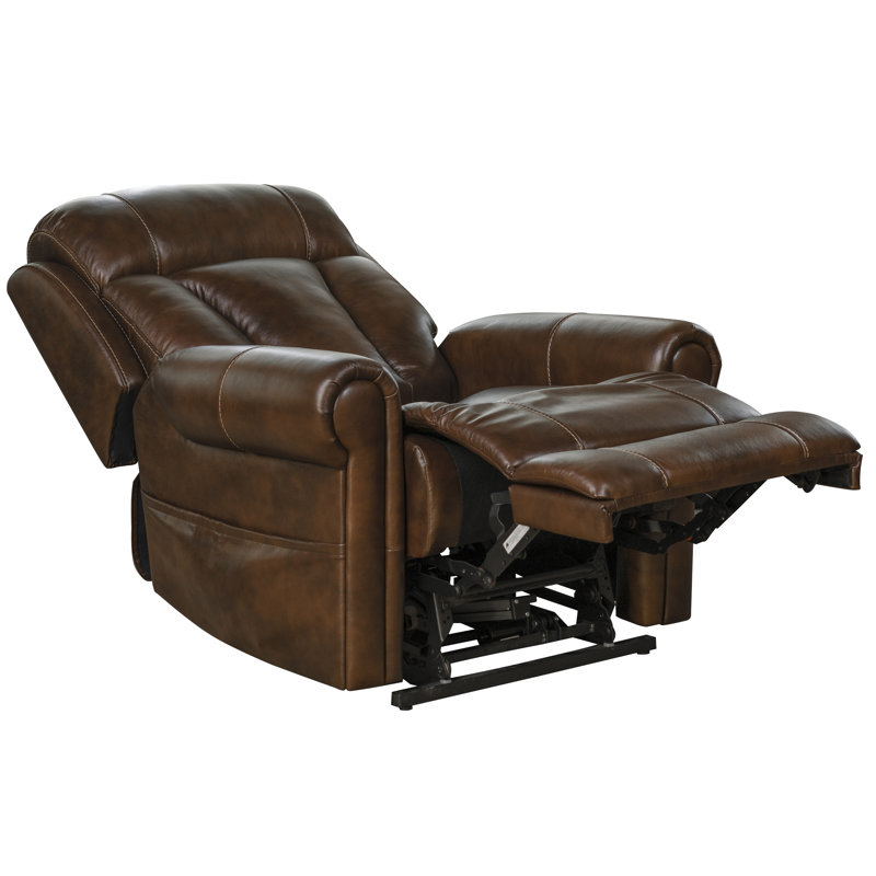 Tayla Lift Assist Power Recliner, Brown Leather Match
