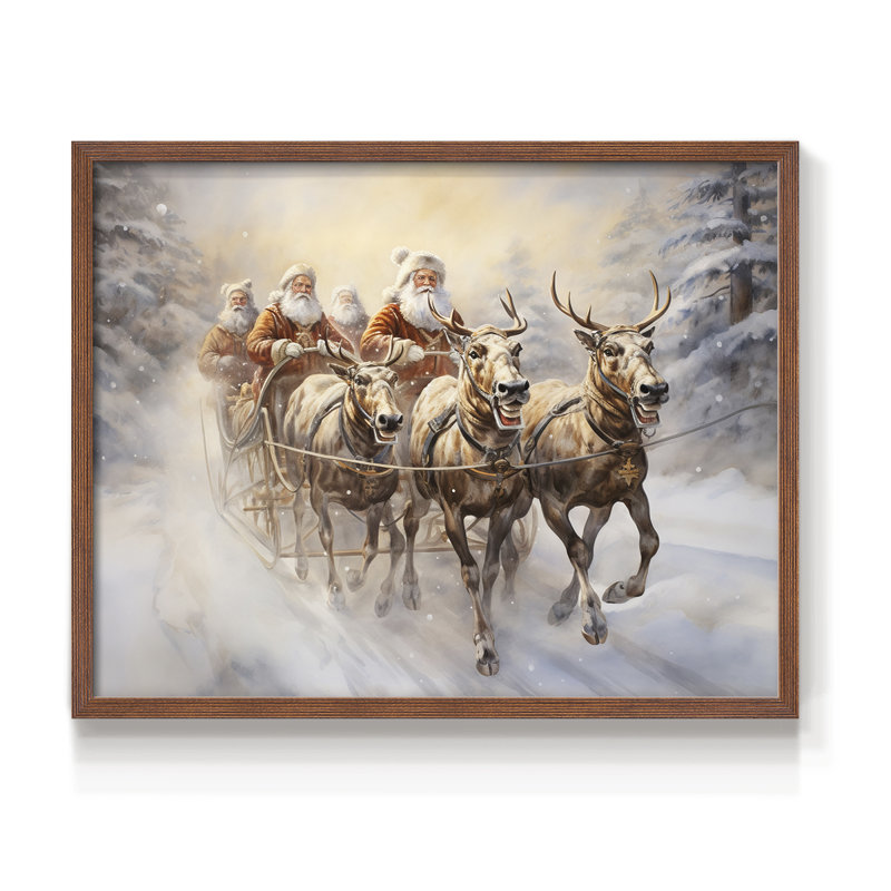 «Chirstmas Art» - CECLXV - Reproduction encadrée - Restickable, H 11 po x l 14 po, Noyer