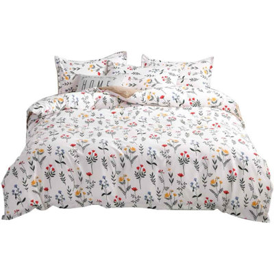 Microfiber Floral Duvet Cover with Pillowcases