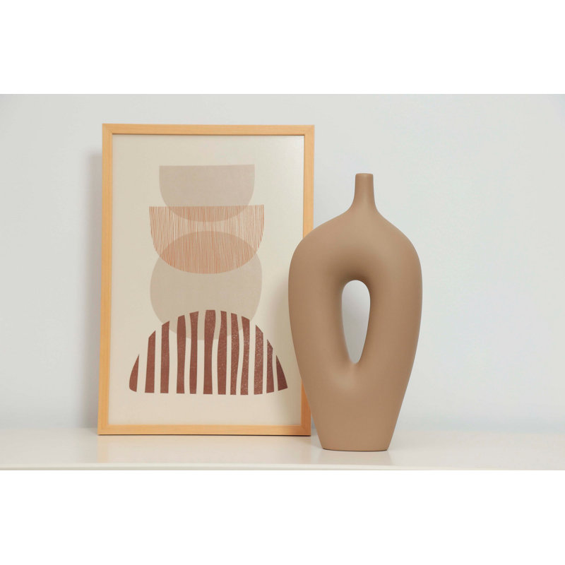 Cyna Ceramic / Porcelain Table Vase, Taupe