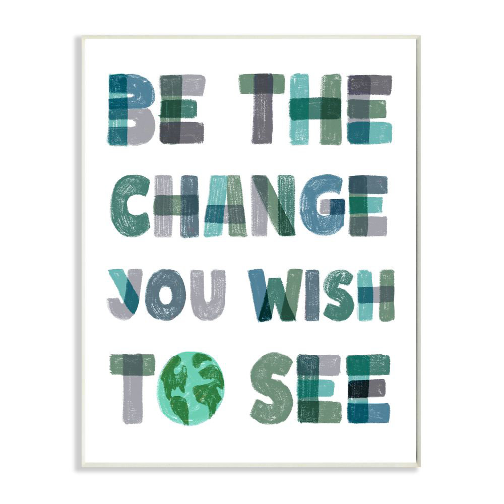 " Be The Change Pastel Letters Kids Inspirational Word Design " by Daphne Polselli Latitude Run® 
