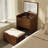 3-in-1 Vanity Desk with Flip-Top Mirror and Glass Desktop