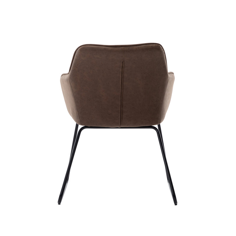 46.99cm H Tufted Upholstered Armchair in Brown, Brown