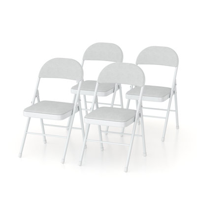 4 Pack Padded Folding Chairs With Cushioned Seat & Backrest, Heavy-Duty Steel Frame, Set Of 4 Portable Foldable Dining Chairs For Home, Office, Party, Conference, Event Seating – Compact Storage, No-Assembly