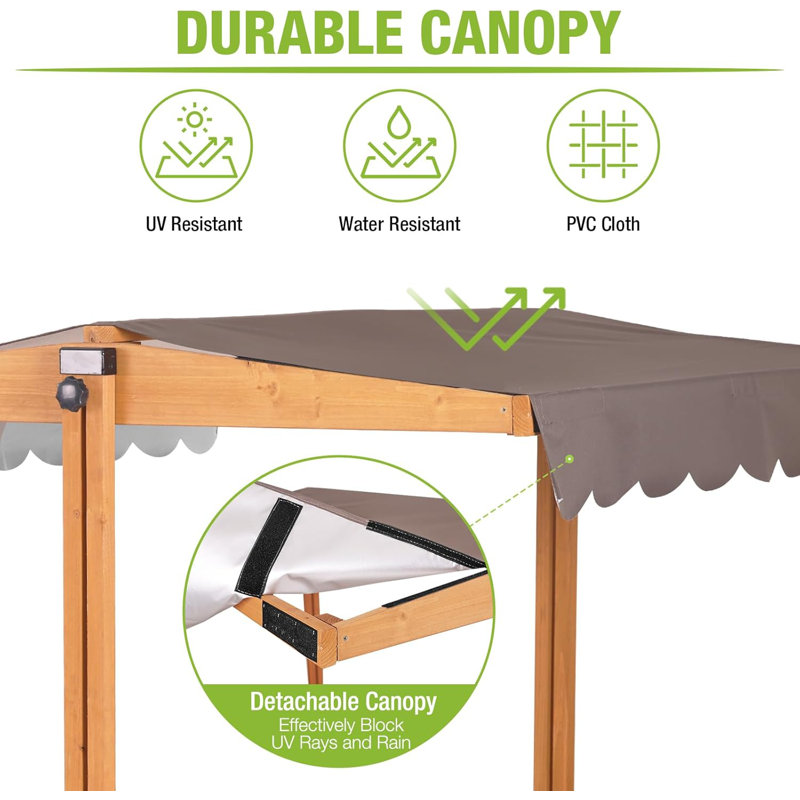 Aivituvin 47.2'' x 51.9'' Square Sandbox with Cover
