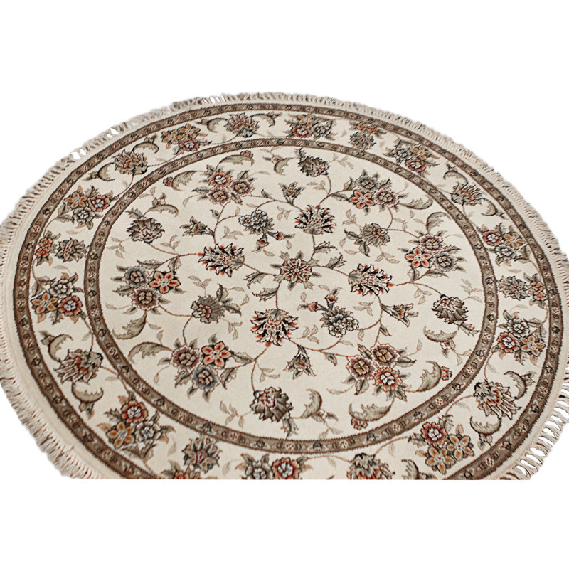 High-Quality Hand-Knotted Ivory Area Rug