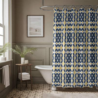 Abstrait bleu - rideau de douche Premium