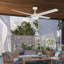 Ventilateur de plafond intérieur / extérieur 56 po Burslem avec lumière et télécommande, DEL à changement de couleur, 6 vitesses, 4 pales, moteur à courant continu silencieux - blanc mat-696837150-696837151