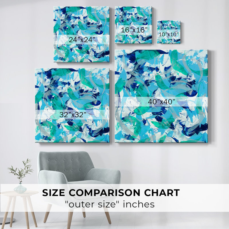 Toile tendue avec dauphins, H 32 po x l 32 po x P 1,5 po