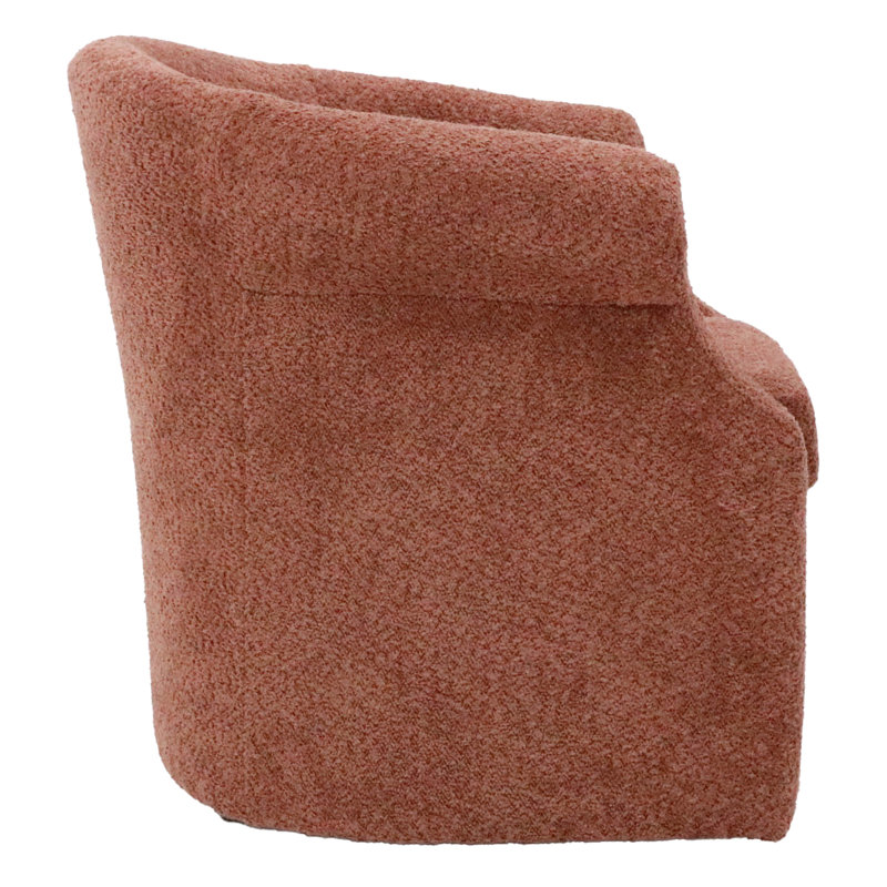 Fauteuil demi-tonneau pivotant l 3,5 po Buril, Mélange de polyester rouge