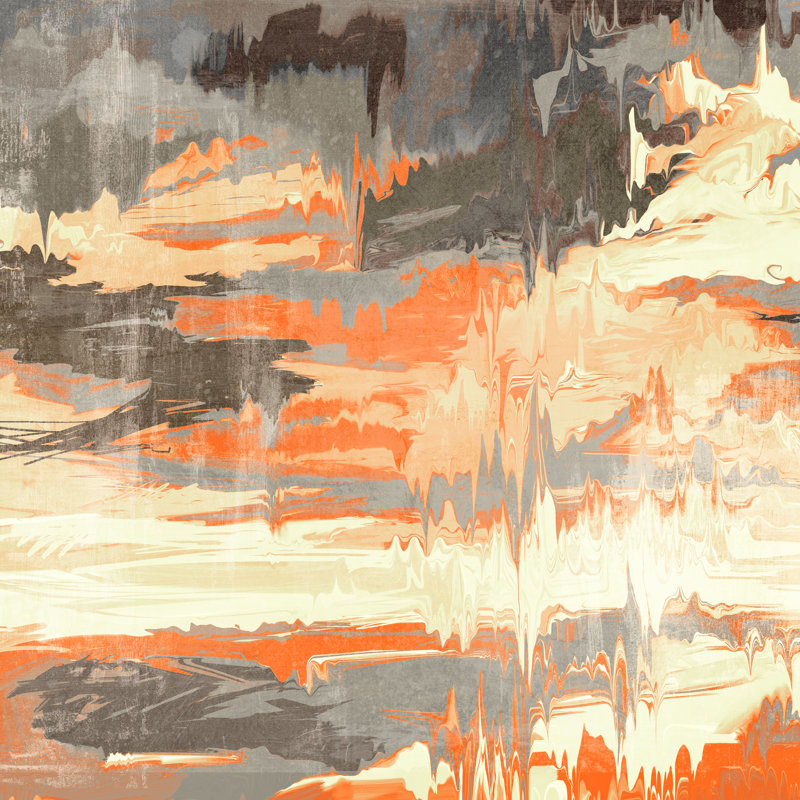 Smeared Paint Warm - Wrapped Canvas Painting, 122cm H x 122cm W x 3.8cm D