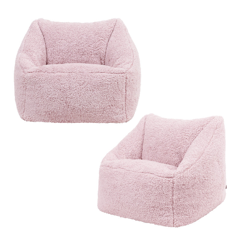 Kids Natalia Armchair Bean Bag, Pink Teddy