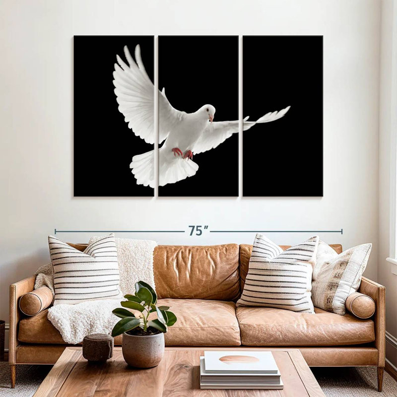 Brampt Flying White Dove, 42" H x 65" W